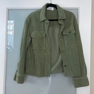 Reformation Green Shacket Corduroy small